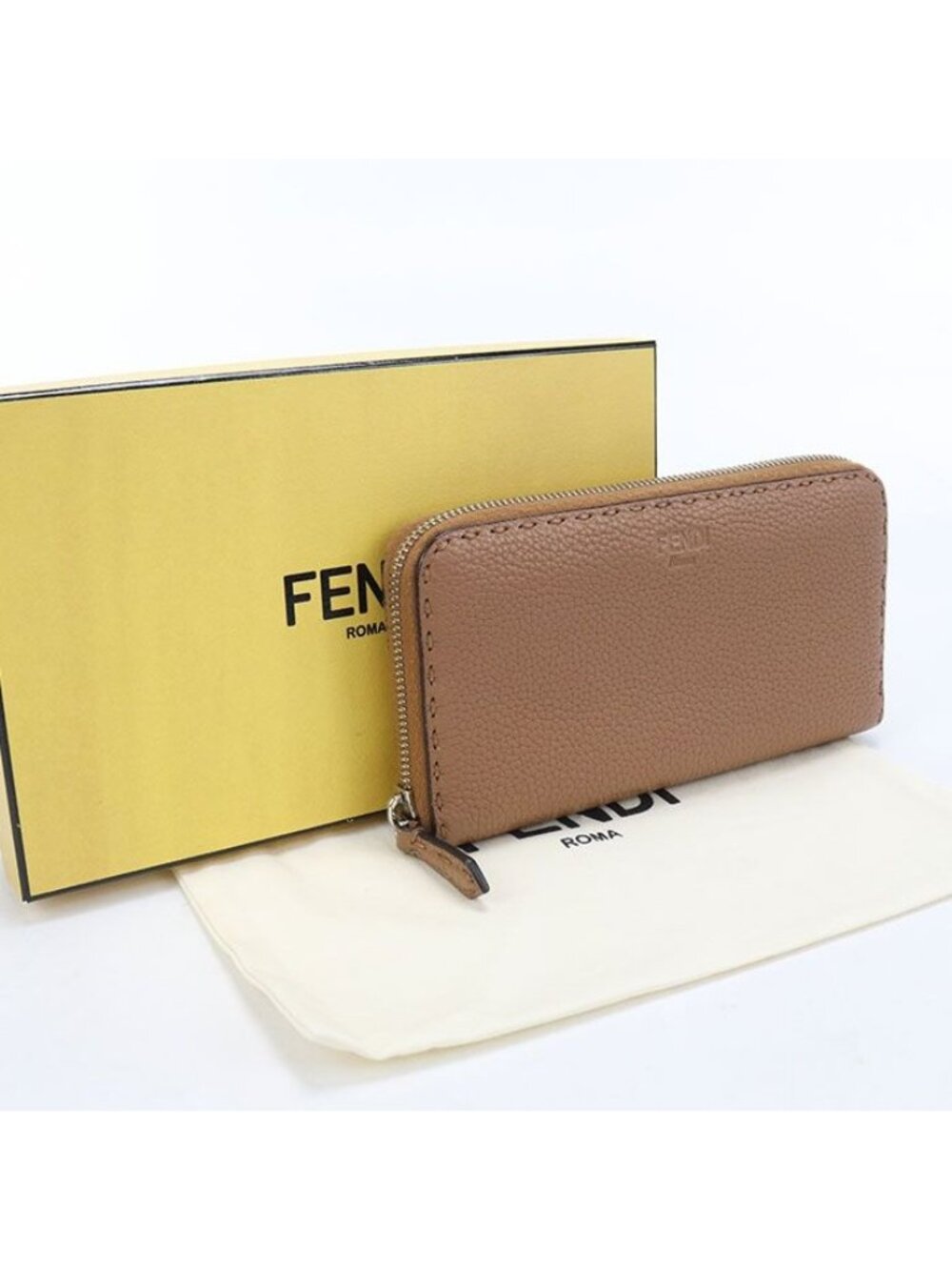 Fendi Selleria Wallet Zip Around Calfskin